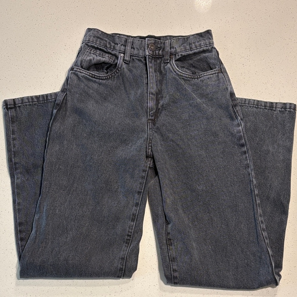 Cotton On Loose Straight High Rise Charcoal Denim Jeans